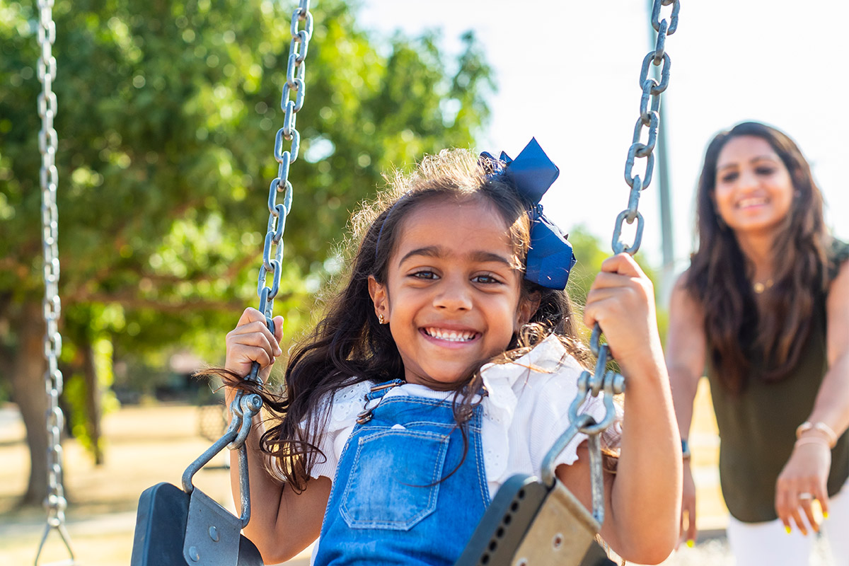 Girl on a swing